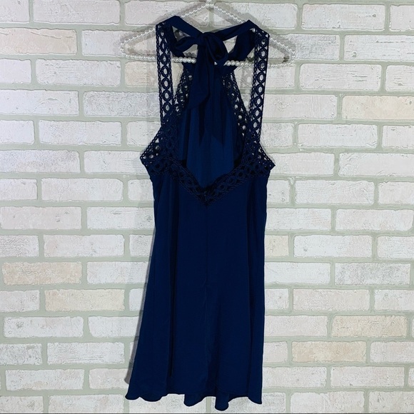 Lulu’s Anyway Shape or Form Navy Halter Dress Size S - Picture 7 of 9